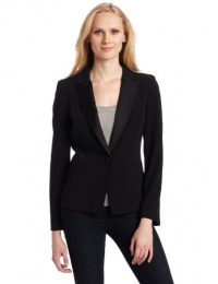 AK Anne Klein Women's Tuxedo Blazer, Black, 12