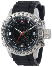 U.S. Polo Assn. Sport Men's US9047 Analog-Digital Black Dial Black Rubber Strap Watch