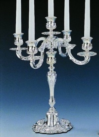 5 LITE LONGWOOD COLLECTION SILVER CANDELABRA - Candelabra