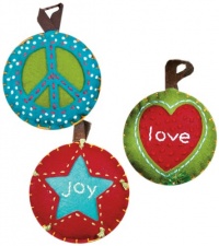 Dimensions Needlecrafts Felt Applique, Peace, Love, Joy Ornament