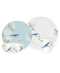 Abuzz with hummingbirds, the airy and bright Nectar place setting brings the outdoors in. Versatile bone china formed in Spode's impressions shapes with a cool blue or crisp white glaze complements serene country settings.