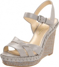 Enzo Angiolini Women's Greyti Wedge Sandal,Grey Leather,7.5 M US