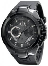 Armani Exchange Chronograph Black Rubber Mens Watch AX1050