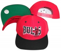 Chicago Bulls Wave Red/Black Two Tone Plastic Snapback Adjustable Plastic Snap Back Hat / Cap