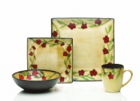 Mikasa Gourmet Basics Briar Rose 16-Piece Dinnerware Set Service for 4