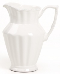 Delicate fluting and distressed detail give the Blanc pitcher the classic, romantic feel of Versailles Maison's charming dinnerware collection.