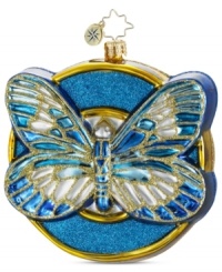 A beautiful butterfly with a beautiful message. The handcrafted Wings of Hope charity ornament supports diabetes awareness in blue and gold glass by Christopher Radko.