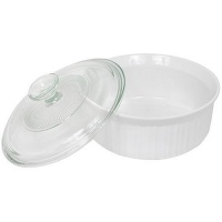 CorningWare French White 1-1/2-Quart Covered Round Dish