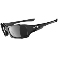 Oakley Men's Fives Squared Iridium Polarized Sunglasses,Polished Black Frame/Black Lens,one size