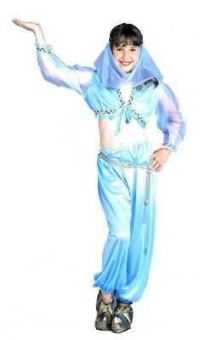 CHILD X-Small 4-6X - Jade Sequined Genie Costume (Shoes not included - pictured in Aqua)