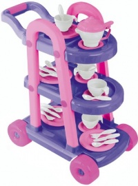 American Plastic Toy My Very Own 26 Piece Tea Cart Set