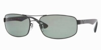 Ray Ban Sunglasses RB3445 002/58 Black/Crystal Green Polarized 61mm