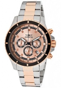 Invicta Men's 12457 Pro Diver Chronograph Rose Tone Textured Dial Stainless Steel Watch