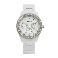 Fossil Women's ES1967 Stella Day/Date Display Quartz White Dial Watch