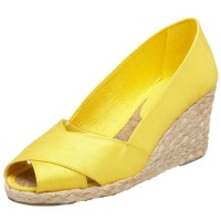 Lauren Ralph Lauren Women's Cecilia Open-Toe Espadrille,Yellow,11 B US