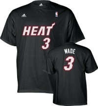 Dwyane Wade adidas Black Name and Number Miami Heat T-Shirt