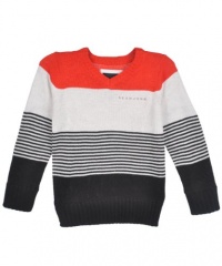 SEA Boy's Marled V-Neck Sweater-4T-Black