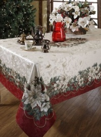 Benson Mills Christmas Noel Printed Tablecloth, size 60-inch-by-84-inch