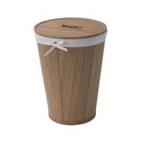 CreativeWare Round Hamper with Lid, Bamboo