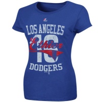 MLB Majestic Andre Ethier L.A. Dodgers #16 Womens Ladies Man Player T-Shirt - Royal Blue