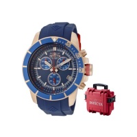 Invicta Men's 11749BRB Pro-Diver Chronograph Blue Dial Blue Polyurethane Watch