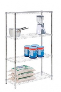 Honey-Can-Do SHF-01906 4-Tier Adjustable Shelving System, 14-Inch by 36-Inch by 54-Inch, Chrome