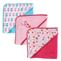 Luvable Friends 3 Pack Hooded Towels - Pink