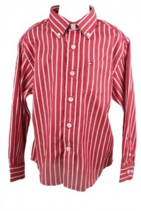 Tommy Hilfiger Toddler Boys/Boys Red Striped Long Sleeved Oxford Shirt-4