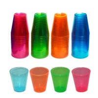 Northwest Enterprises Hard Plastic 2-Ounce Shot Glasses, Assorted Neon, 60 Count