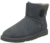 UGG Australia Womens Mini Bailey Button Grey Ankle Boot/Shoes US 7