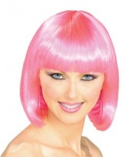 Super Model Hot Pink Wig Halloween Accessory