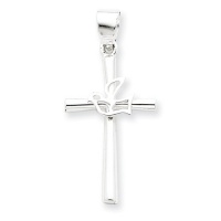 Sterling Silver Dove Cross Pendant