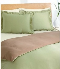 Charter Club 300T Essentials Twin Duvet Cover & Sham Set Green & Brown