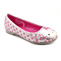 Hello Kitty Sydney Ballet Flat (Little Kid),Silver,12 M US Little Kid