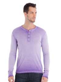 GUESS Long-Sleeve Dip-Dye Henley