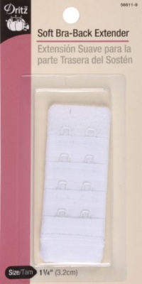 Dritz(R) 2 Hook Bra Back Extender- 1-1/4 Inch Wide White