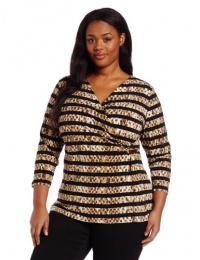 Calvin Klein Women's Plus-Size Print Wrap Top