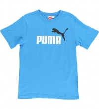 Puma Kids Boys Original Logo TeeBlue Aster LG