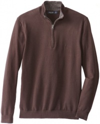 Nautica Men's Big-Tall Zip Neck Solid Sweater