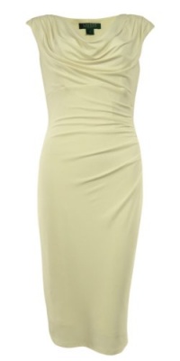 Pleated Cowl Neck Jersey Dress (10, Lauren White)