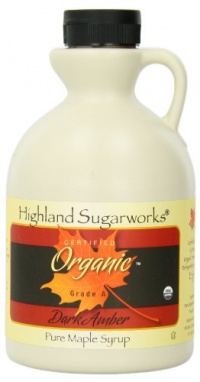 Highland Sugarworks Jug 100% Amber Maple Syrup, Pure Organic Dark, 32 Ounce