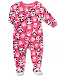 What a sweet tooth! She'll be sugar and spice and everything nice in this adorable panda-and-cupcake print footed coverall from Carter's.