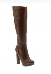 Michael Kors Lesly Tall Leather Boot Mocha Brown Women's 9 M US