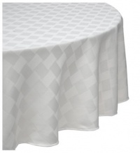 Reflections 60 by 84-Inch Oval Tablecloth, Pearl