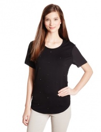 Vince Camuto Women's Woven Back Embellished Tee