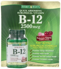 Nature's Bounty B-12 2500 mcg, 250 Microlozenges