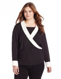 Calvin Klein Women's Plus-Size Tuxedo Drape Top