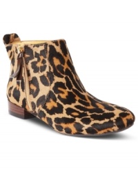 Be the talk of the town. Nine West's Perfectpr booties feature a wild leopard print and exposed side zipper.