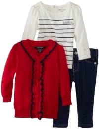 Nautica Baby-Girls Infant 3Pc Ruffle Cardigan Set