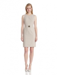 Calvin Klein Women's Sleeveless Belted Suit Dress